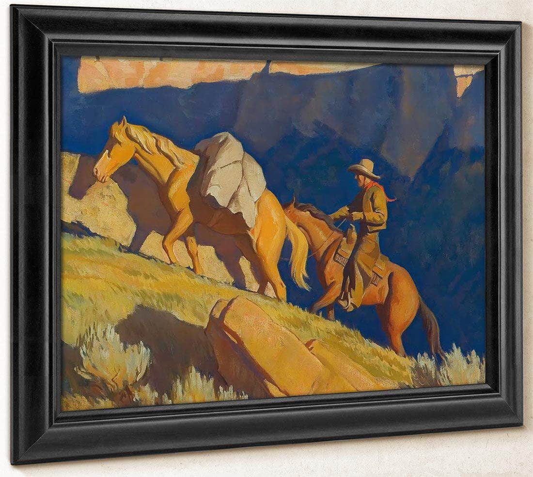 Cowboy And Packhorse By Maynard Dixon Fine Art Print