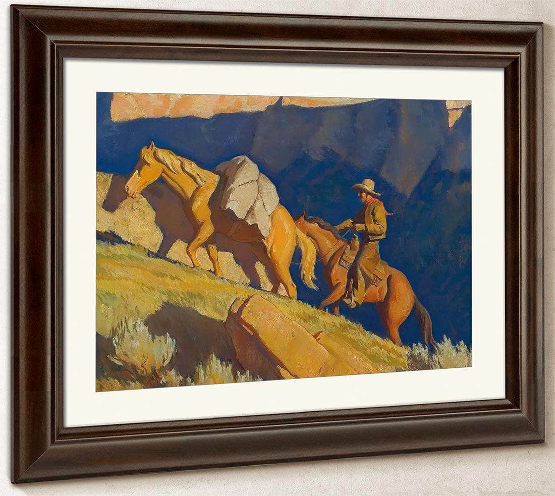Cowboy And Packhorse By Maynard Dixon Fine Art Print