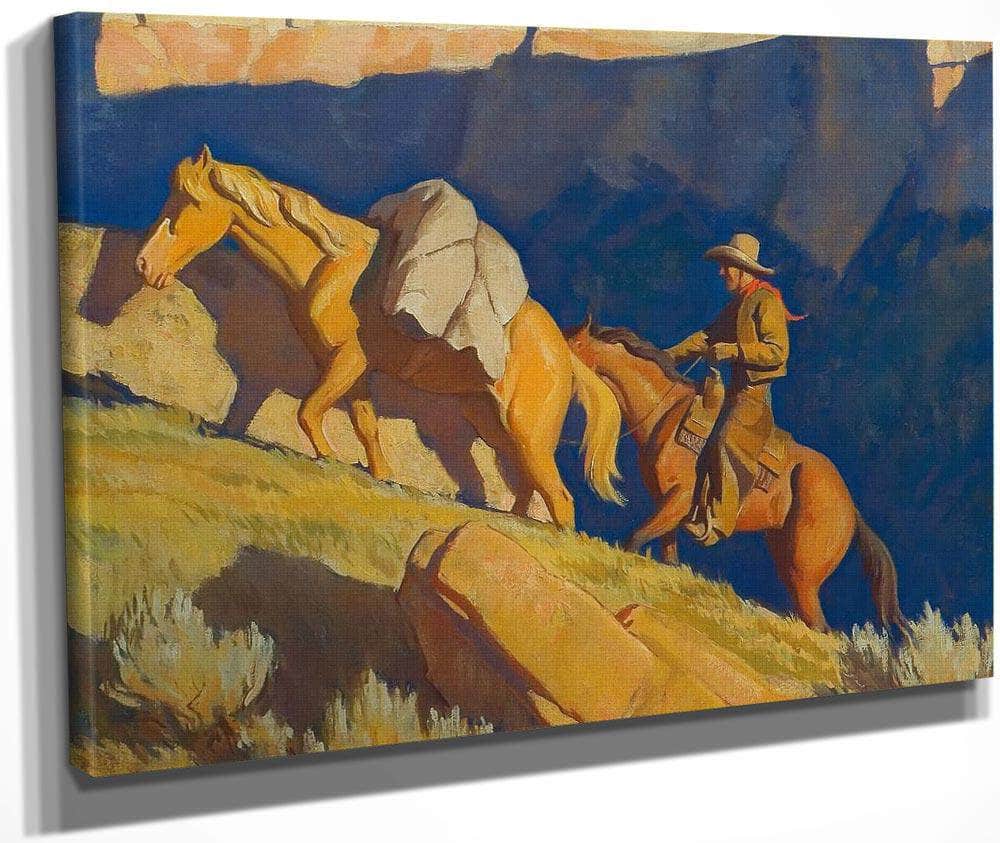 Cowboy And Packhorse By Maynard Dixon Fine Art Print