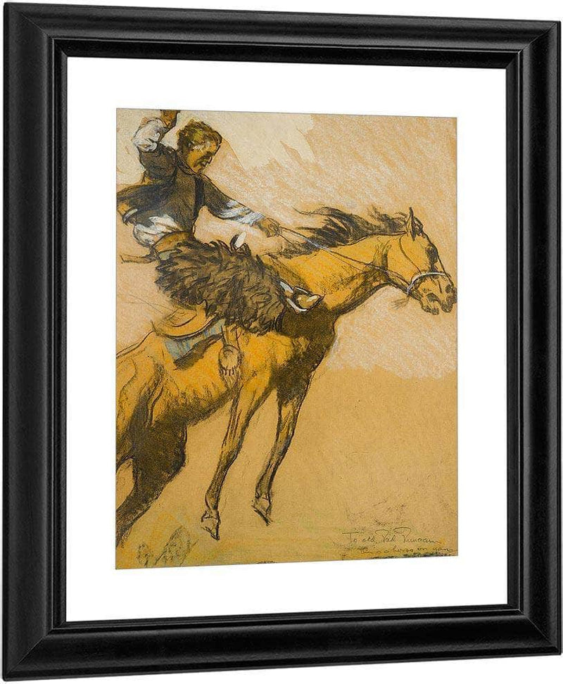 Cowboy On A Bucking Horse (To Old Dad Duncan) By Maynard Dixon Fine Art Print