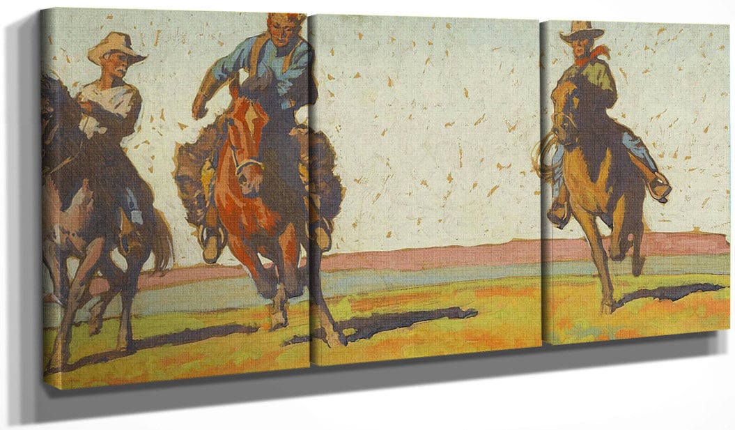 Cowboys On The Plains 1921 By Maynard Dixon Fine Art Print