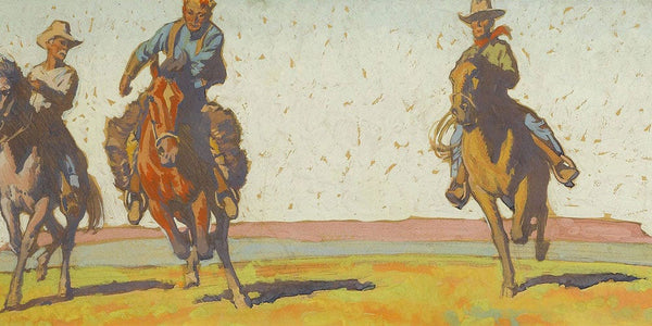 Cowboys On The Plains 1921 By Maynard Dixon Fine Art Print