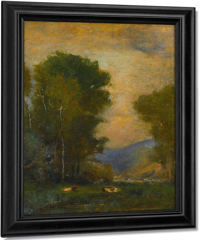 Cows By A Stream By George Inness Fine Art Print