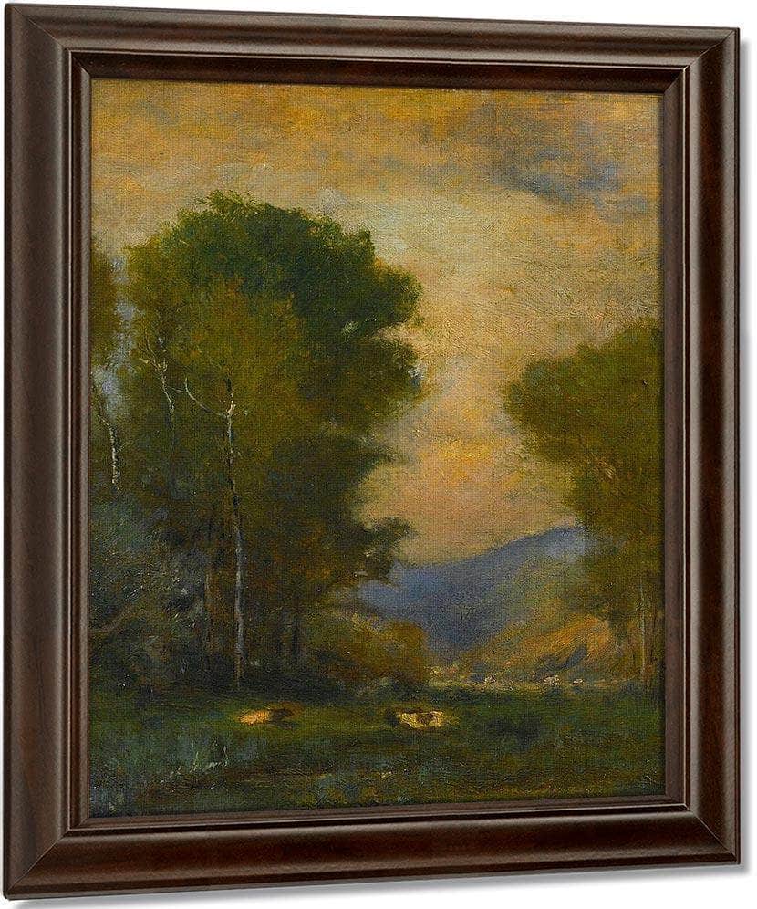 Cows By A Stream By George Inness Fine Art Print