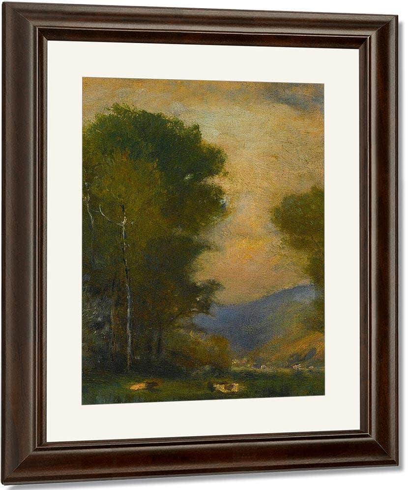 Cows By A Stream By George Inness Fine Art Print