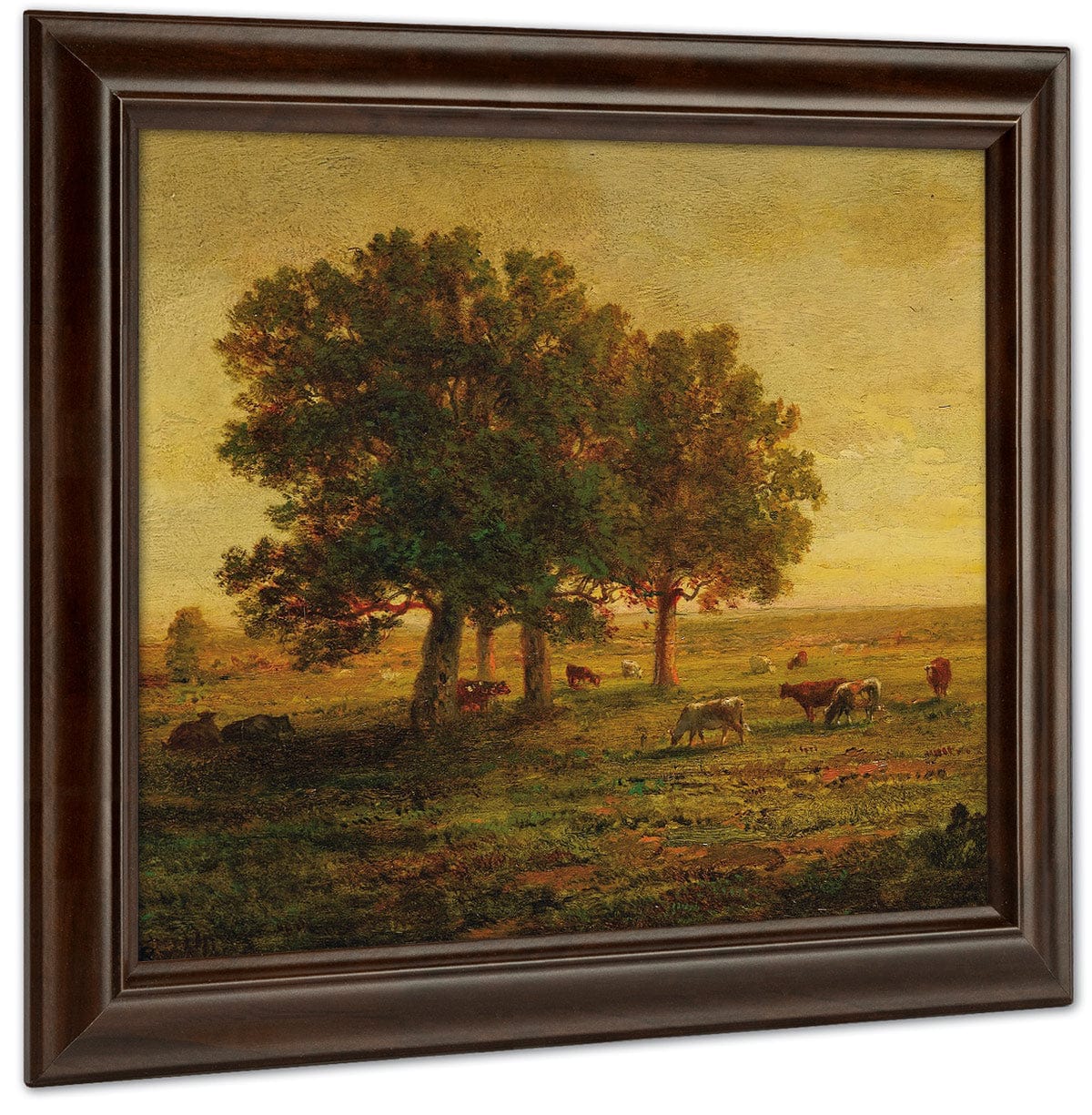 Cows In A Group Of Oak Trees Apremont 1850 By Theodore Rousseau Fine Art Print