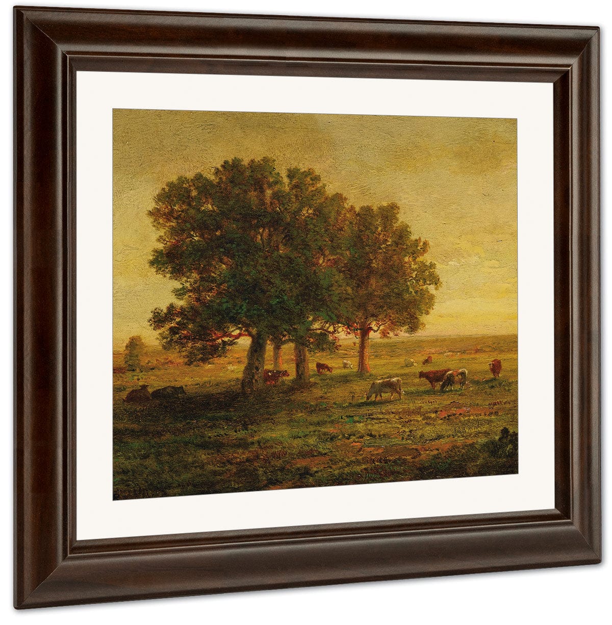 Cows In A Group Of Oak Trees Apremont 1850 By Theodore Rousseau Fine Art Print