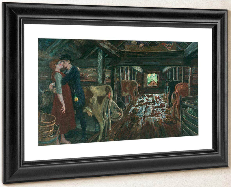 Cowshed Courtship By Nicolai Astrup Fine Art Print