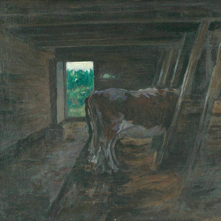 Cowshed Interior By Nicolai Astrup Fine Art Print