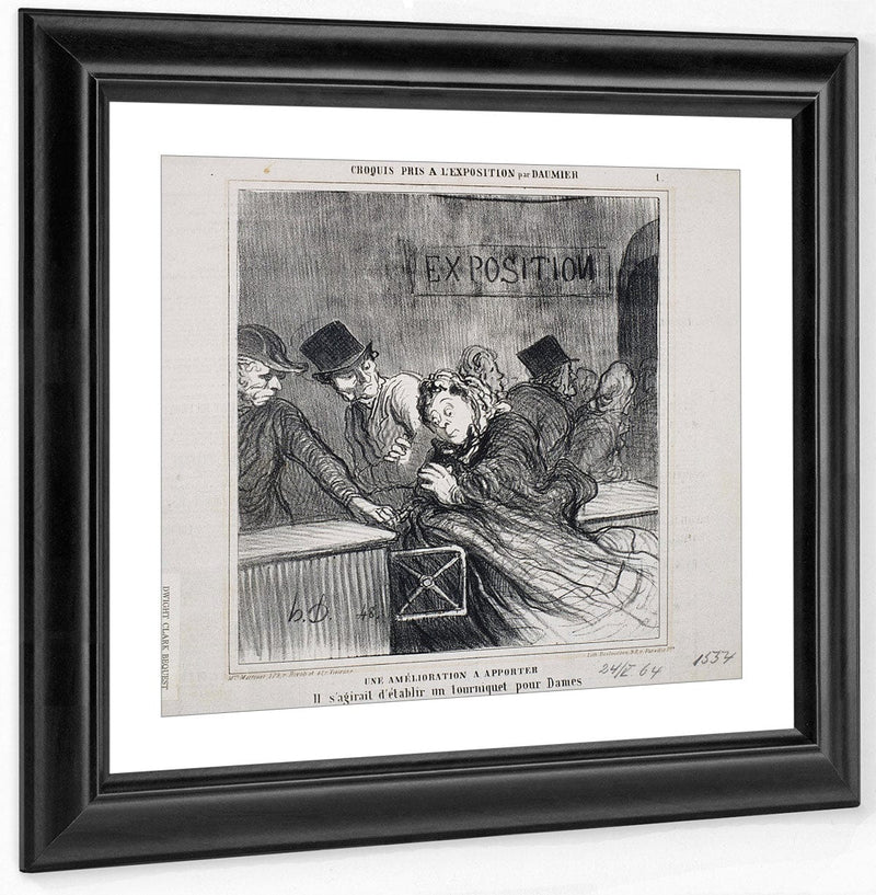Croquis Pris À L'exposition  Une Amelioration À Apporter By Honore Daumier Fine Art Print
