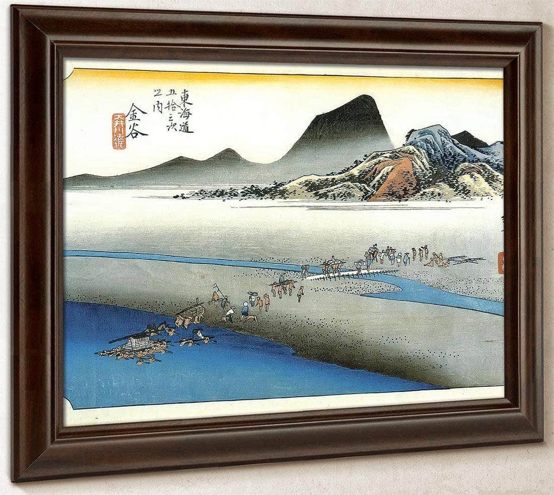 Crossing A Wide River By Hiroshige Fine Art Print