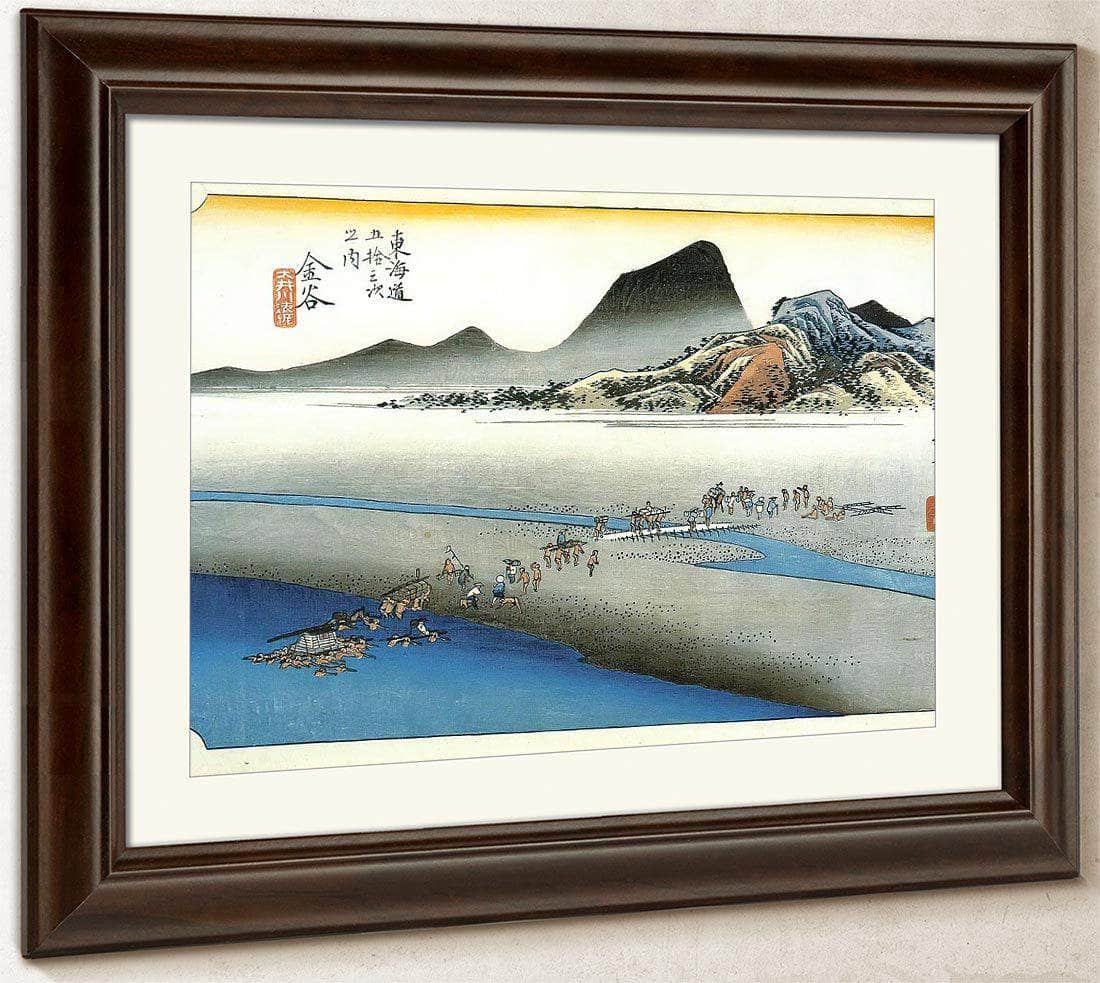Crossing A Wide River By Hiroshige Fine Art Print