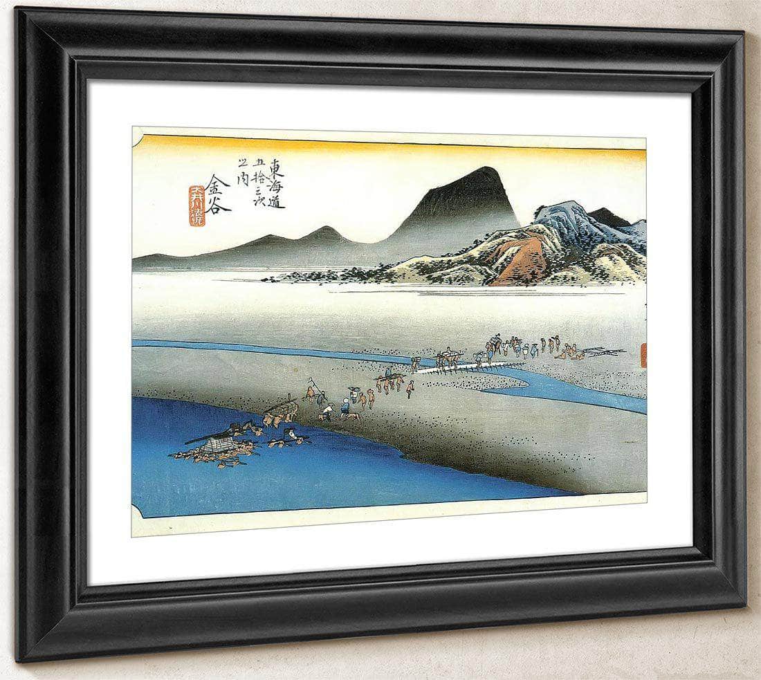 Crossing A Wide River By Hiroshige Fine Art Print