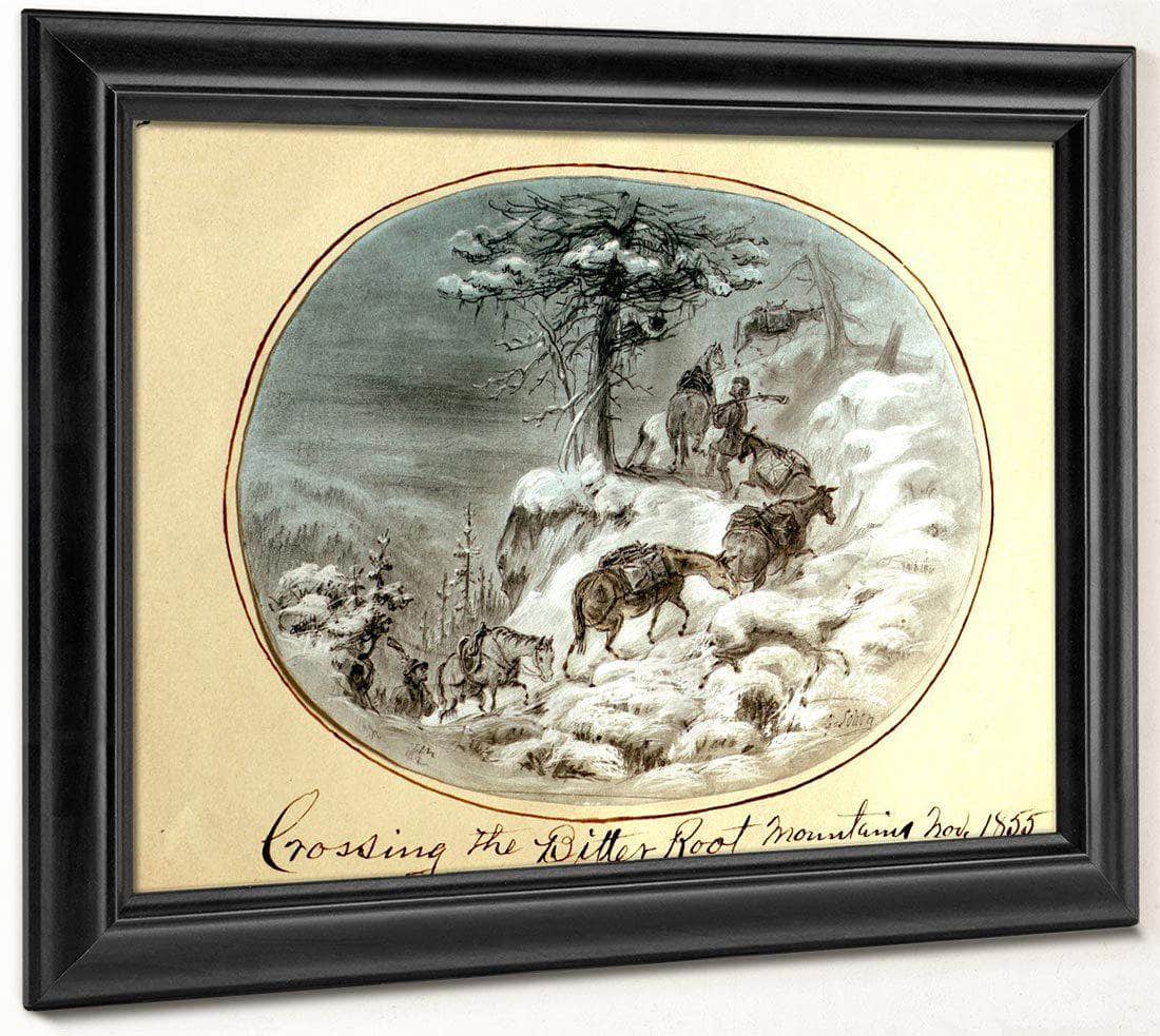 Crossing The Bitterroot Mountains By Gustav Sohon Fine Art Print