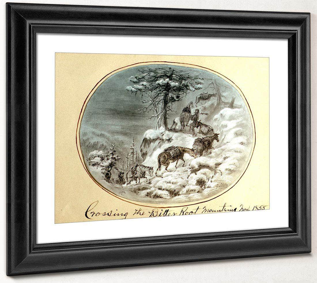 Crossing The Bitterroot Mountains By Gustav Sohon Fine Art Print