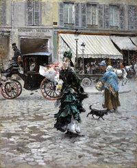 Crossing The Street Painting Giovanni Boldini Canvas Art Fine Art Print