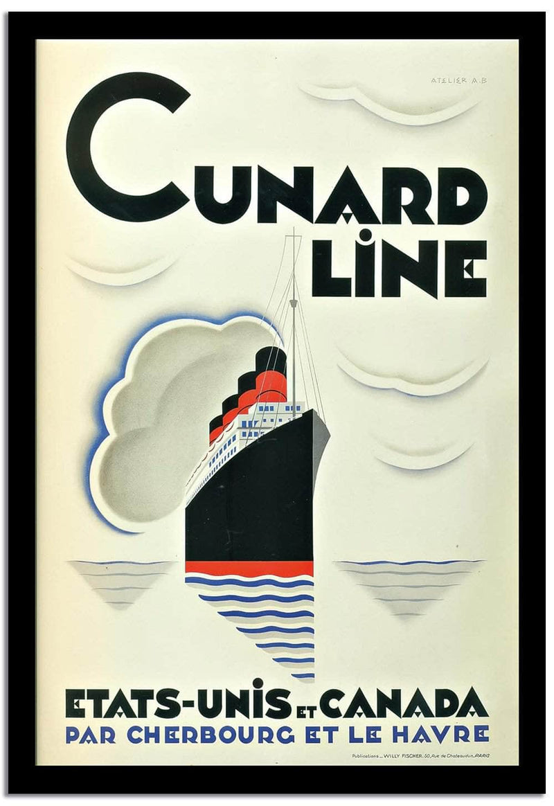 Cunard Line  Vintage Postera Fine Art Print