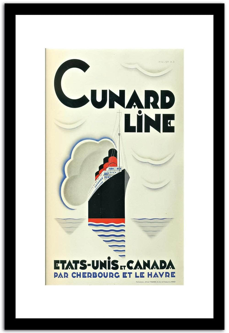 Cunard Line  Vintage Postera Fine Art Print
