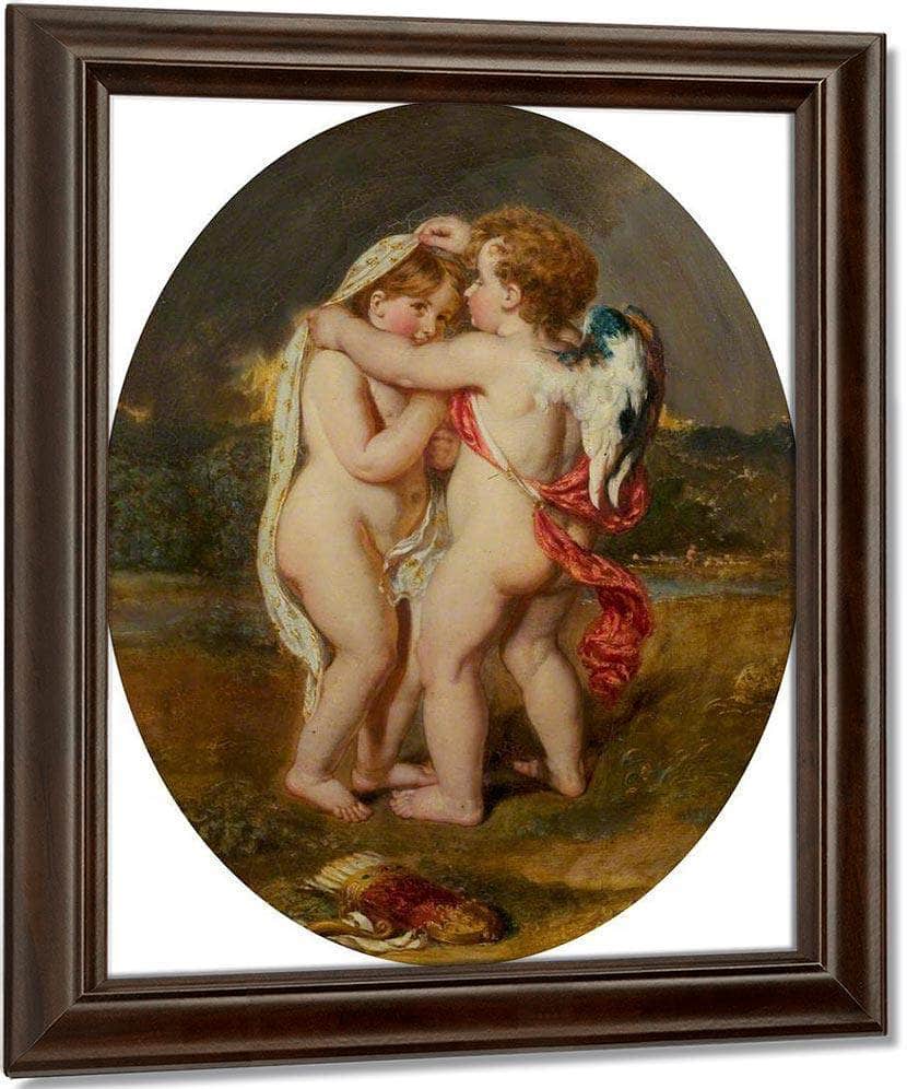 Cupid Sheltering His Darling From The Approaching Storm By William Etty Fine Art Print