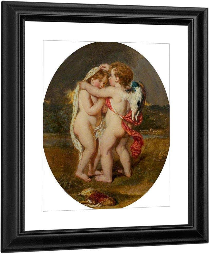 Cupid Sheltering His Darling From The Approaching Storm By William Etty Fine Art Print