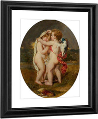 Cupid Sheltering His Darling From The Approaching Storm By William Etty Fine Art Print