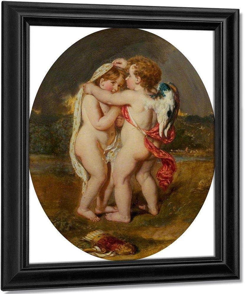 Cupid Sheltering His Darling From The Approaching Storm By William Etty Fine Art Print