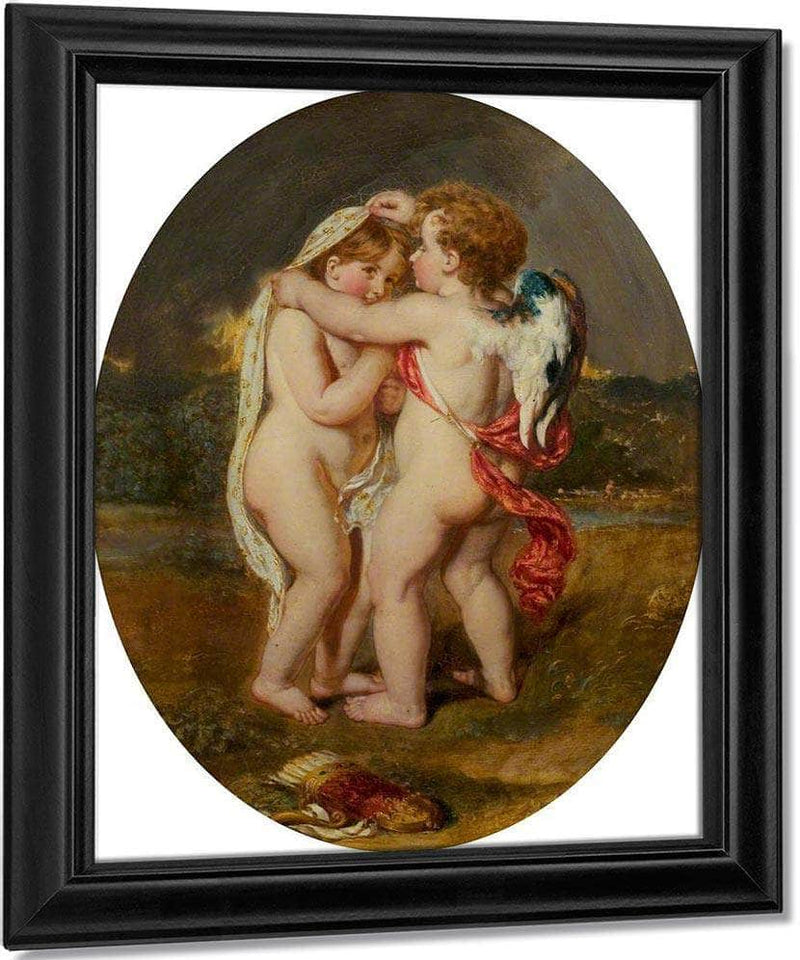 Cupid Sheltering His Darling From The Approaching Storm By William Etty Fine Art Print