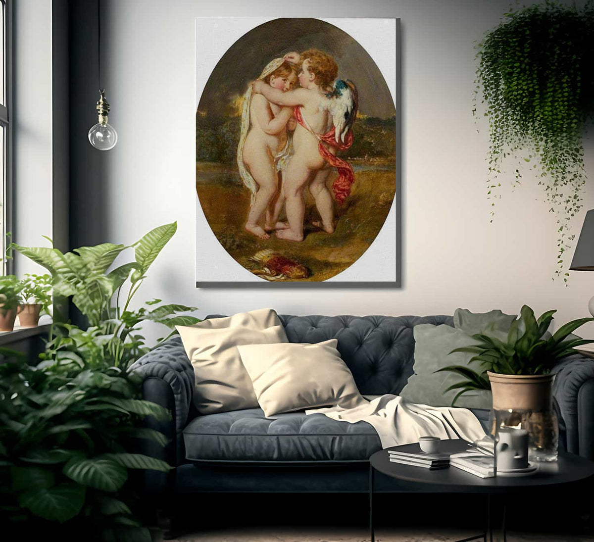 Cupid Sheltering His Darling From The Approaching Storm By William Etty Fine Art Print