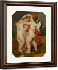 Cupid Sheltering His Darling From The Approaching Storm By William Etty Fine Art Print