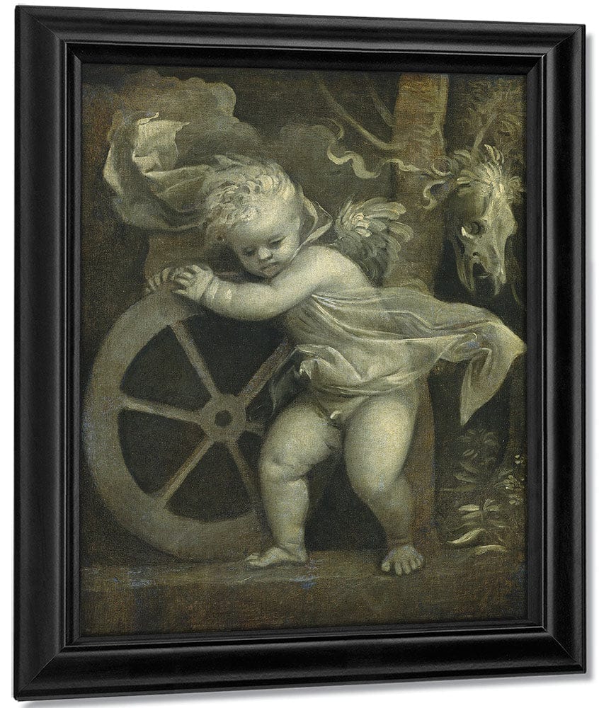Cupid With The Wheel Of Fortune By Titian Fine Art Print
