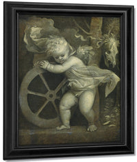 Cupid With The Wheel Of Fortune By Titian Fine Art Print