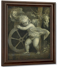 Cupid With The Wheel Of Fortune By Titian Fine Art Print