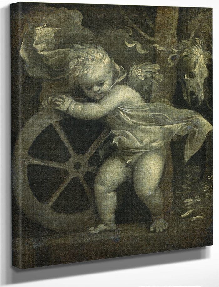 Cupid With The Wheel Of Fortune By Titian Fine Art Print