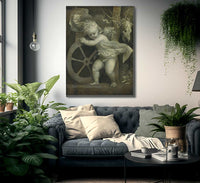 Cupid With The Wheel Of Fortune By Titian Fine Art Print