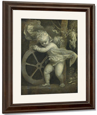 Cupid With The Wheel Of Fortune By Titian Fine Art Print