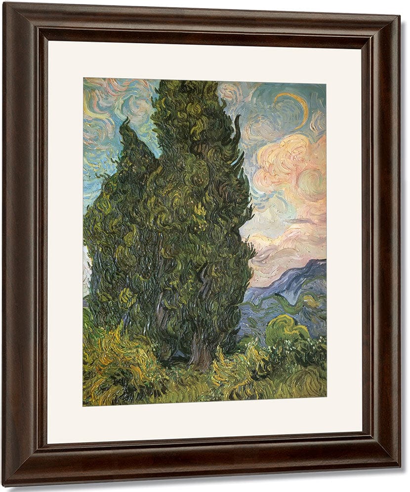 Cypresses By Vincent Van Gogh By 01 Fine Art Print