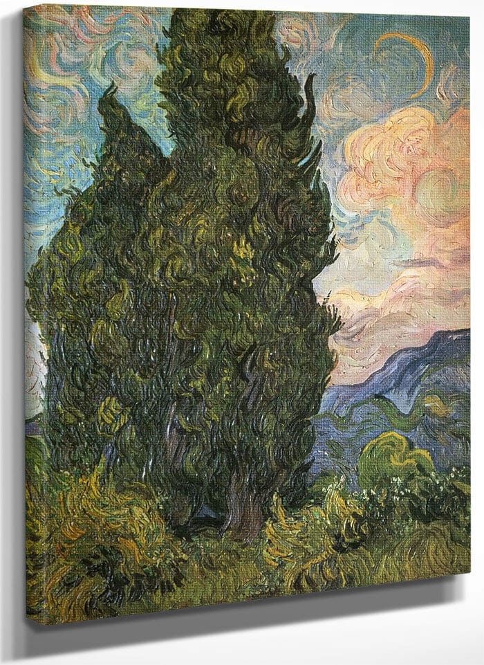 Cypresses By Vincent Van Gogh By 01 Fine Art Print