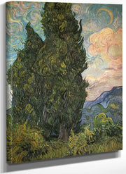 Cypresses By Vincent Van Gogh By 01 Fine Art Print