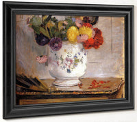 Dahlias 1876 Oil On Canvas 5590X4610Mm Private Collection By Berthe Morisot Fine Art Print