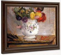 Dahlias 1876 Oil On Canvas 5590X4610Mm Private Collection By Berthe Morisot Fine Art Print