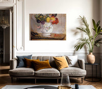 Dahlias 1876 Oil On Canvas 5590X4610Mm Private Collection By Berthe Morisot Fine Art Print