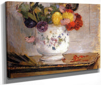 Dahlias 1876 Oil On Canvas 5590X4610Mm Private Collection By Berthe Morisot Fine Art Print