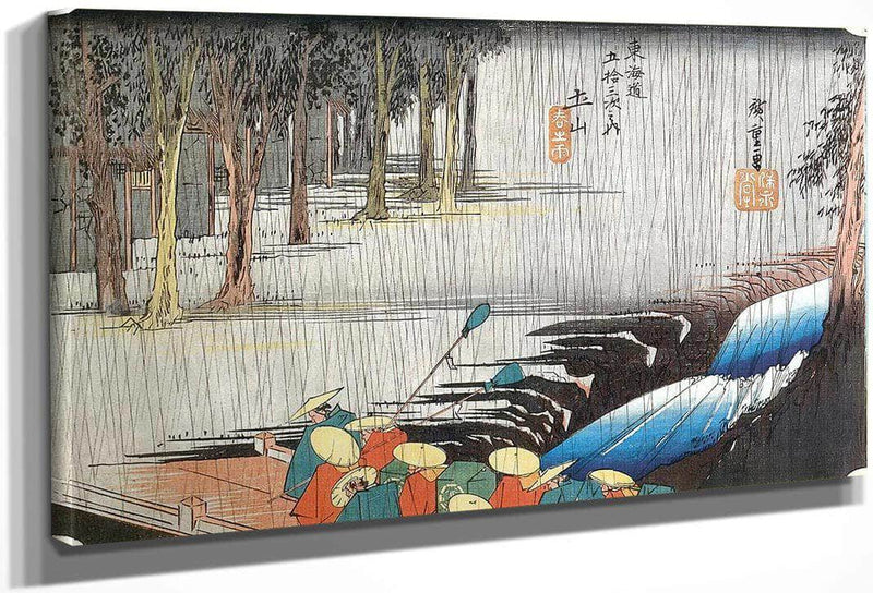 Daimyo Procession Crossing A Bridge By Hiroshige Fine Art Print