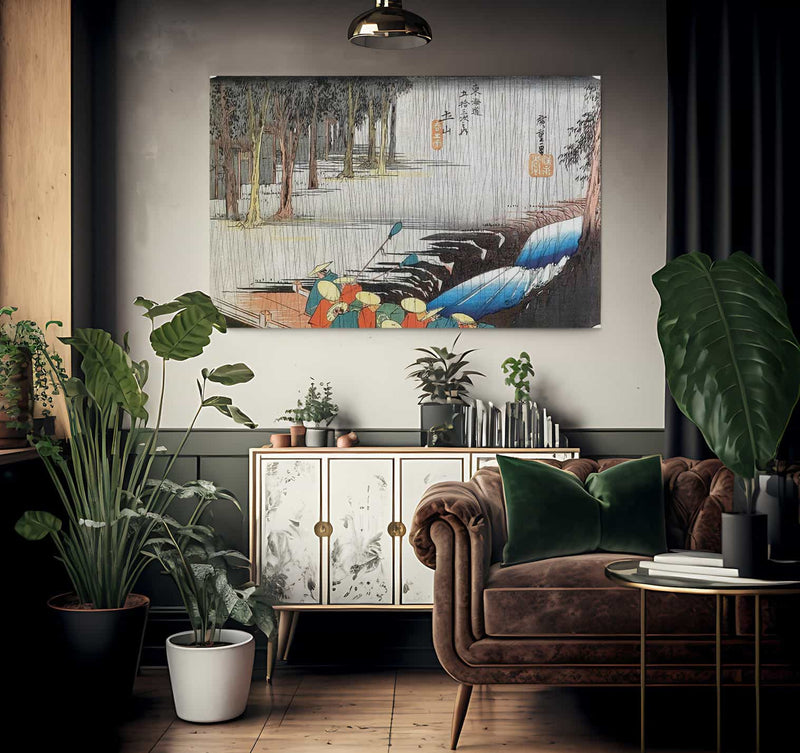 Daimyo Procession Crossing A Bridge By Hiroshige Fine Art Print