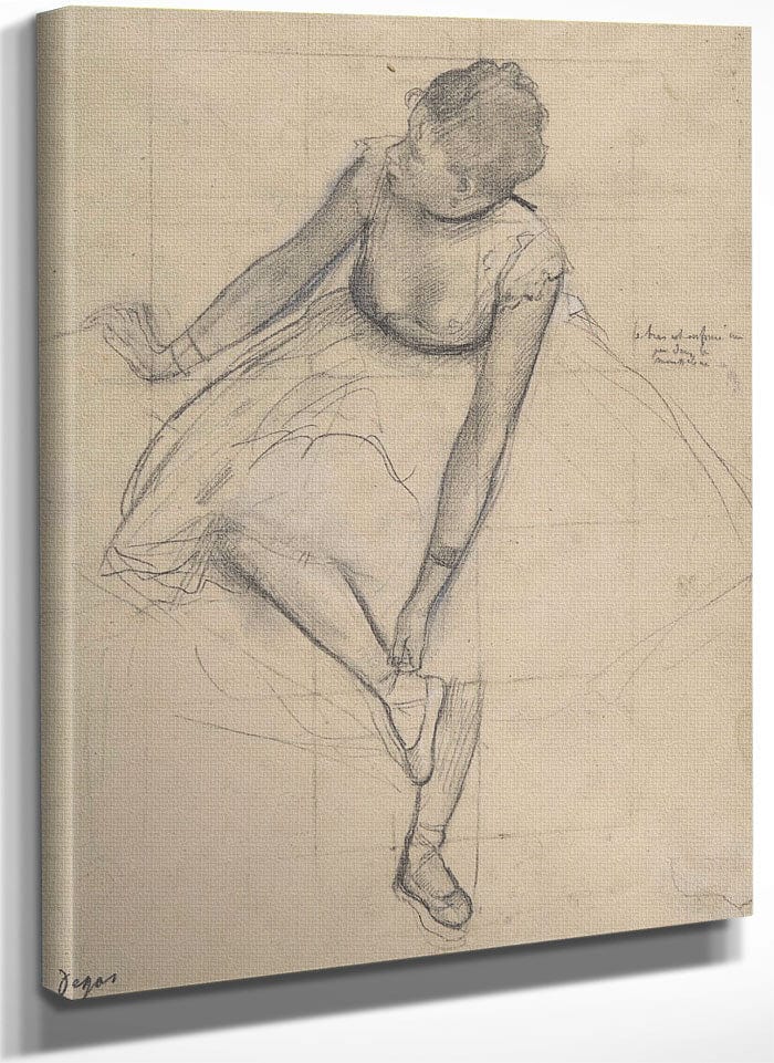 Dancer Adjusting Her Slipper By Edgar Degas Fine Art Print