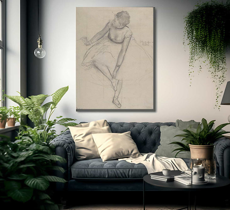 Dancer Adjusting Her Slipper By Edgar Degas Fine Art Print