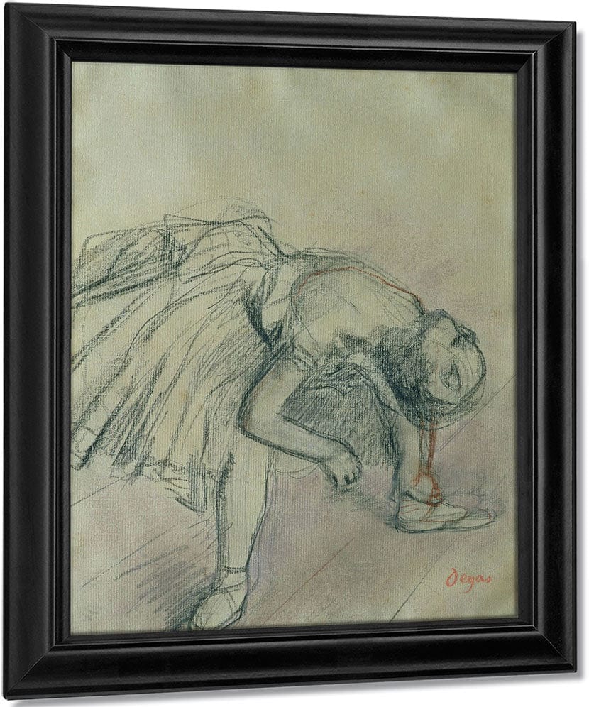 Dancer Fixing Her Slipper By Edgar Degas Fine Art Print