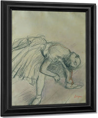 Dancer Fixing Her Slipper By Edgar Degas Fine Art Print