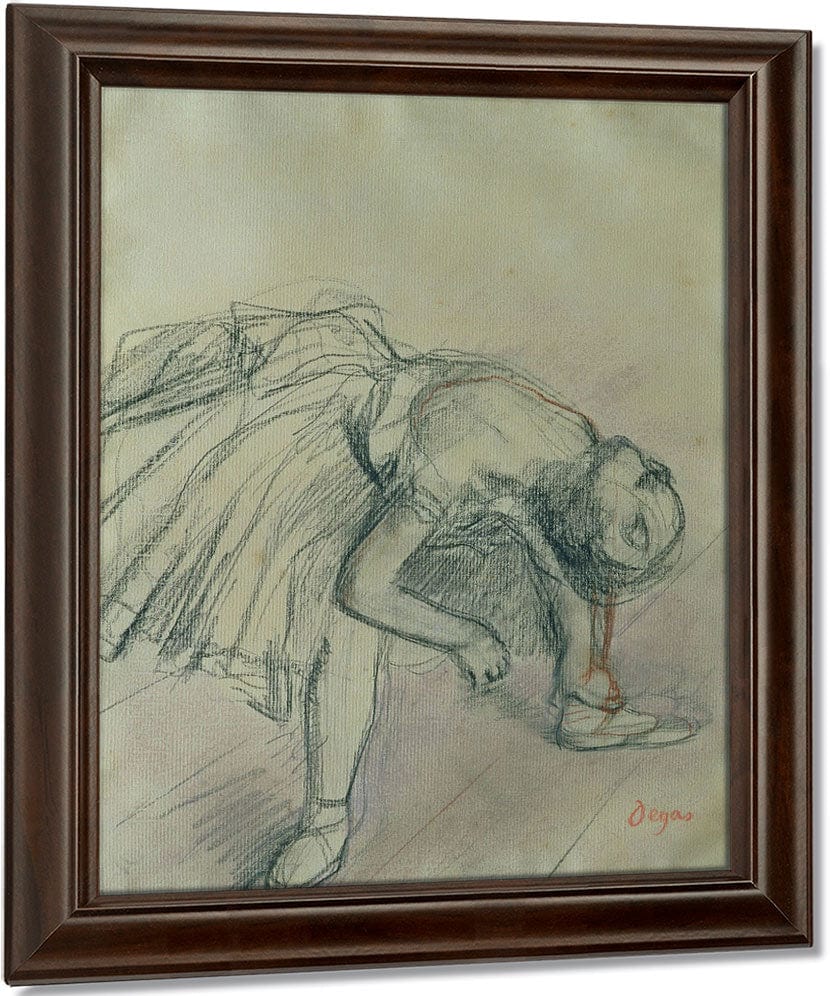 Dancer Fixing Her Slipper By Edgar Degas Fine Art Print