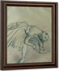 Dancer Fixing Her Slipper By Edgar Degas Fine Art Print